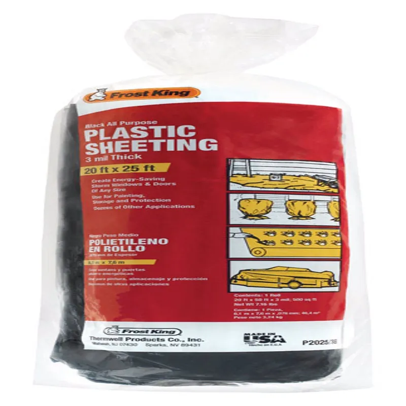Frost King Plastic Sheeting 3 Mil X 20 W X 25 Ft. L Plastic Black