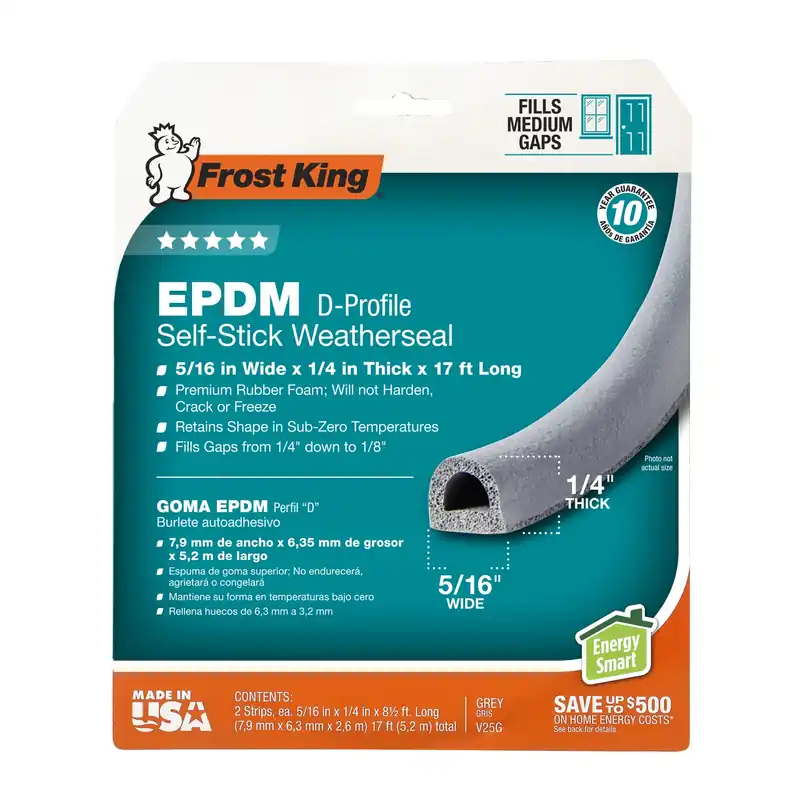 Extreme Rubber Weatherseal, 5/16 W X 1/4 In. T X 17 Ft.