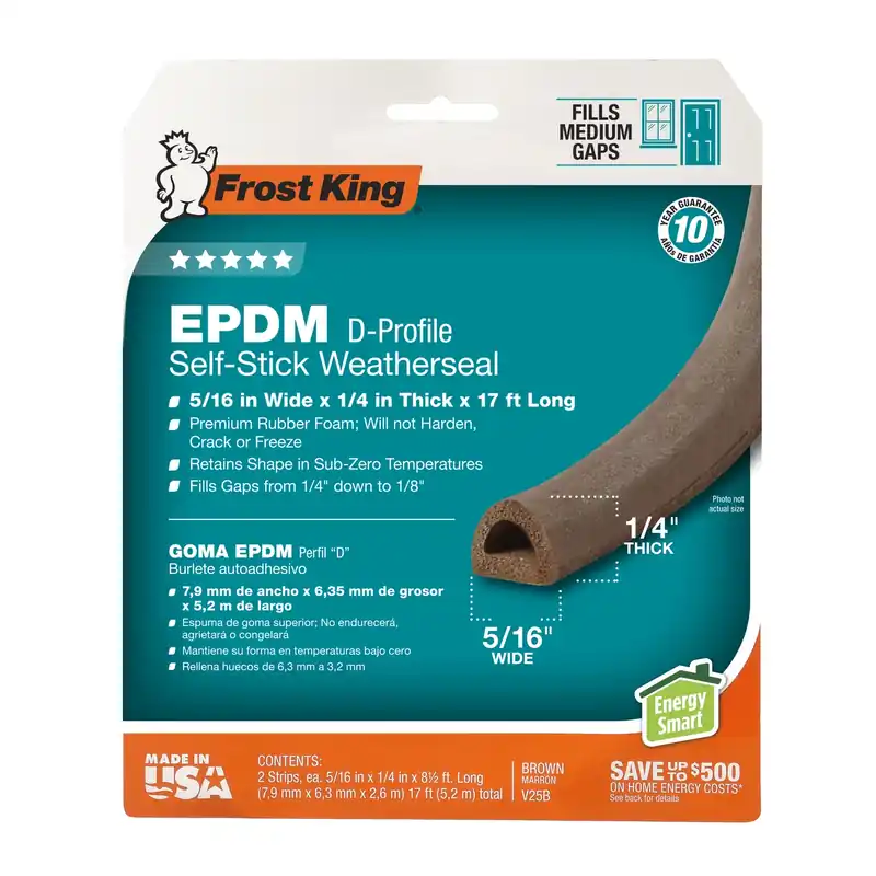 Extreme Rubber Weatherseal, 5/16W X 1/4 In. T X 17 Ft.