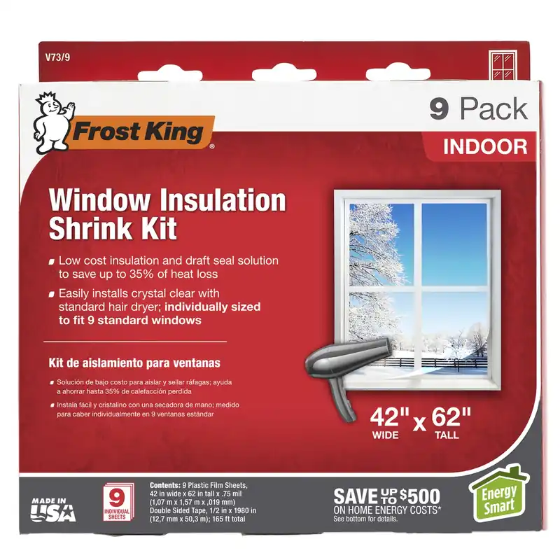 Frost King Indoor Window Film Insulator Kit 62 In. L X 42 In. W 9 Pk