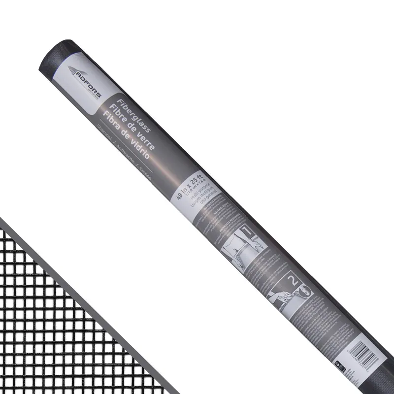 Fiberglass Insect Window Screen, Charcoal, 48 In. X 25 Ft.