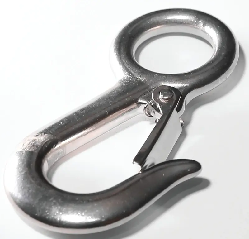 1-1/8 In. Diameter X 4-5/8 In. Length Polished Stainless Steel Snap Hook 400 Lb