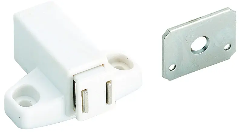 Amerock 2 In. W X 1-11/16 In. L White Steel Touch Latch 1 Pk