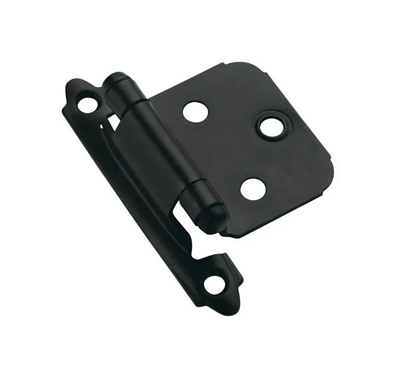 Amerock 1 13/16 In. W X 2-3/4 In. L Black Steel Self-Closing Hinge 2 Pk