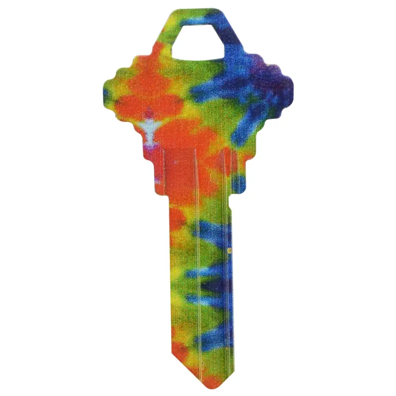 HILLMAN Wackey Tie Dyed House/Office Key Blank 68 Single For Schlage Multicolored