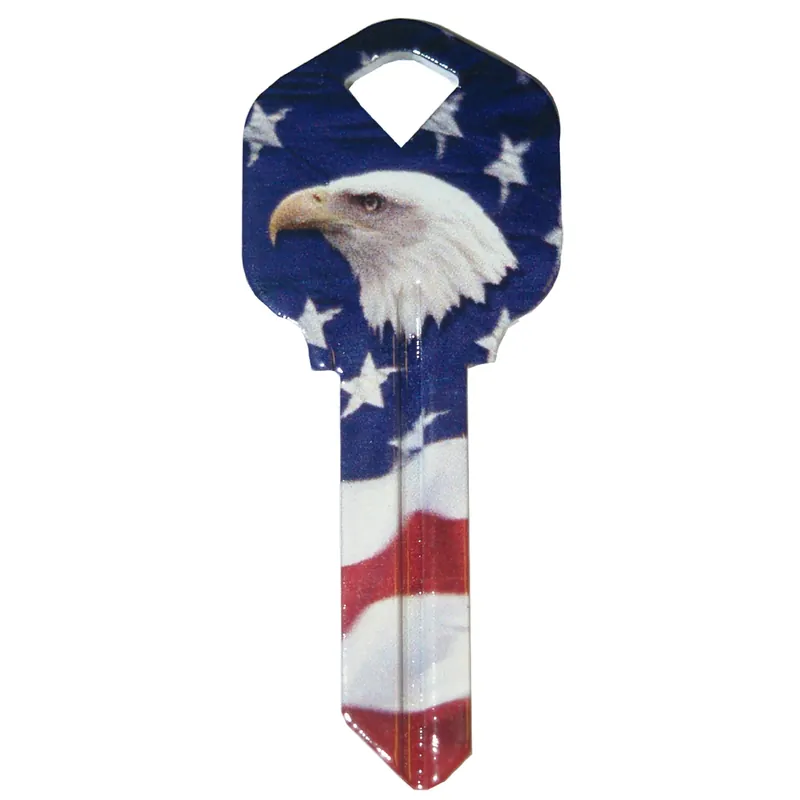 HILLMAN Wackey Flag & Eagle House/Office Universal Key Blank Single