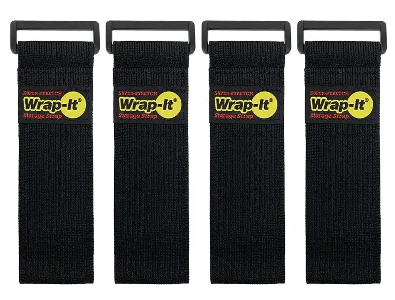 Wrap-It Super-Stretch 1.5 In. W X 12 In. L Black Stretch Storage Straps 10 Lb 4 Pk