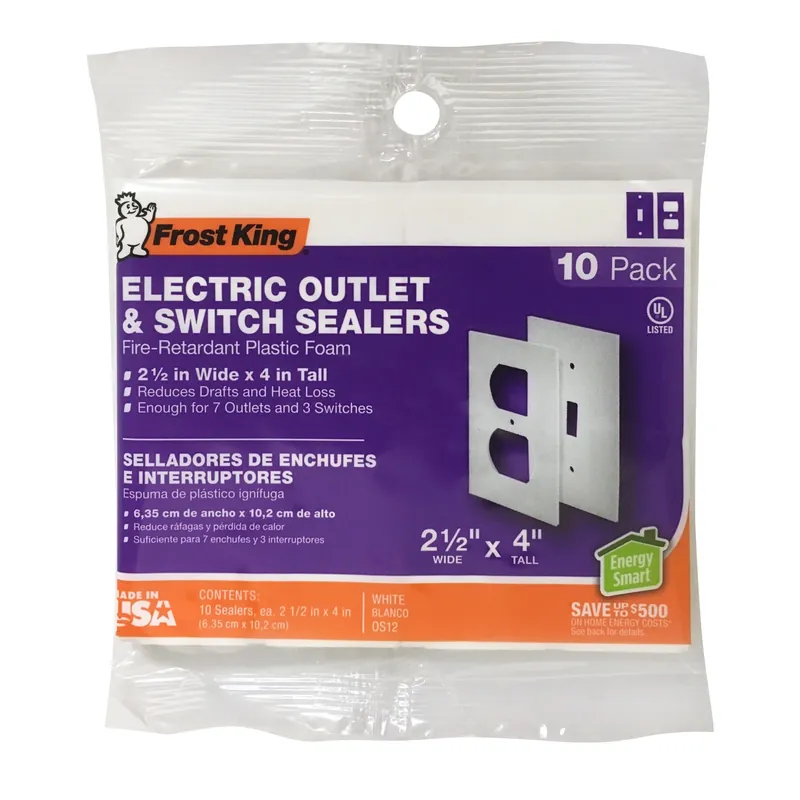 Frost King White 1 Gang Plastic Toggle Wall Plate Sealers 10 Pk