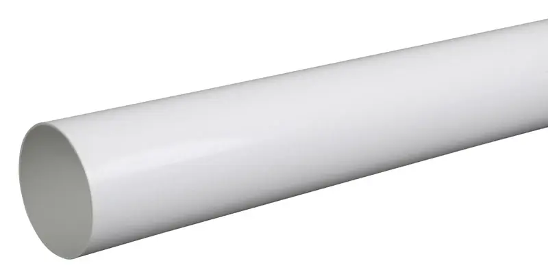 3 In. W X 120 In. L White Vinyl Round Downspout