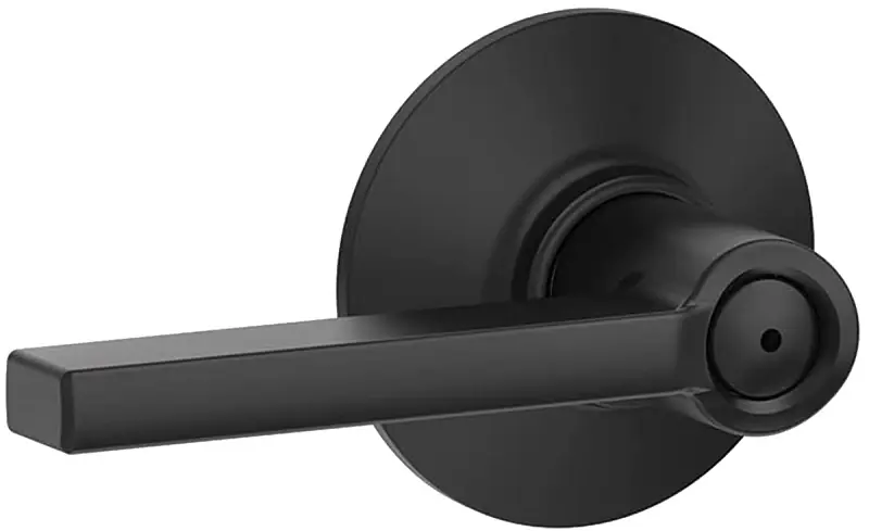 Schlage Latitude Matte Black Bed And Bath Lever