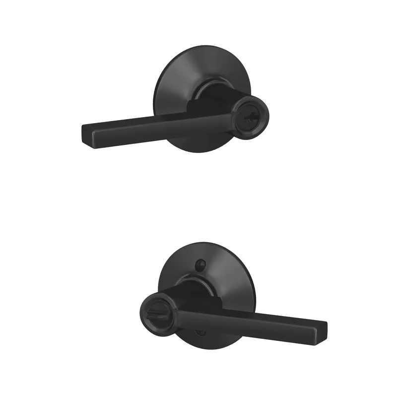 Latitude Matte Black Keyed Entry Door Lever - Grade 1 Security
