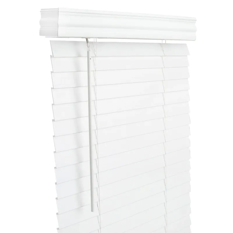 Faux Wood 2 In. Blinds 34 In. W X 60 In. H White Cordless