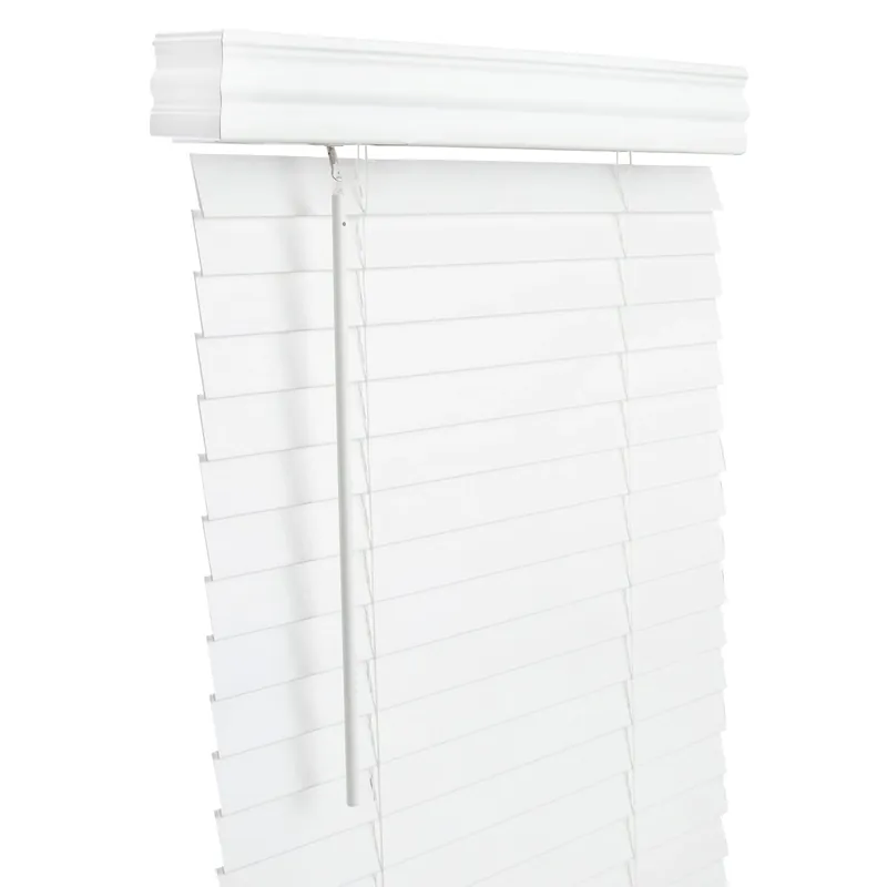 Faux Wood 2 In. Blinds 72 In. W X 60 In. H White Cordless