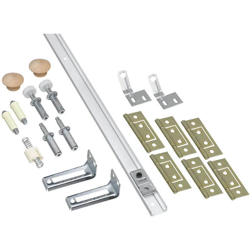 National Hardware 72 In. L White Steel Folding Door Hardware Set 1 Pk