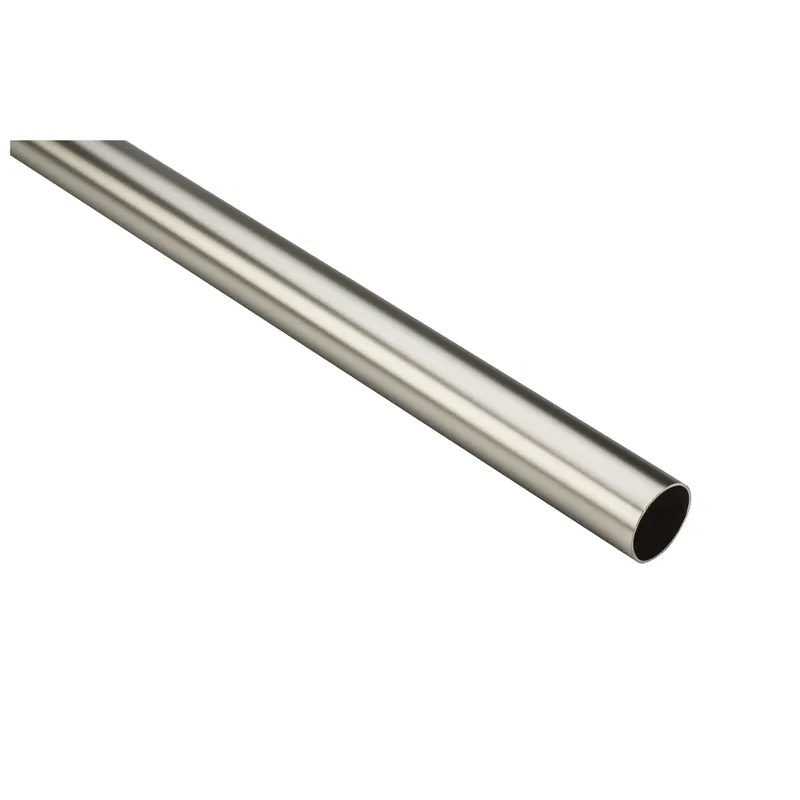 Closet Rod, Heavy-Duty, Satin Nickel, 8 Ft.