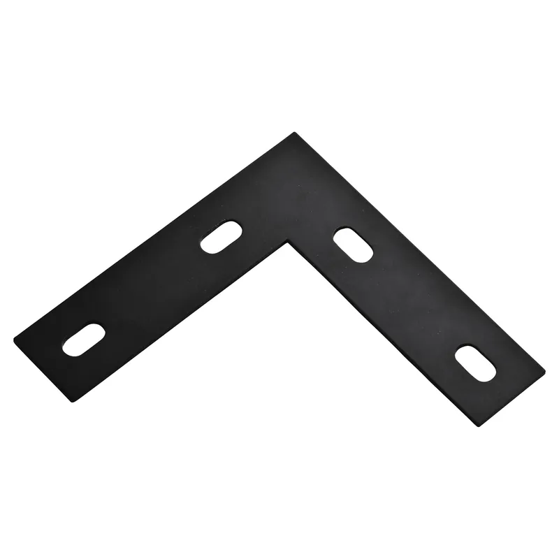 Flat Corner Brace, Black Steel, 1-1/2 X 6-1/2 In.