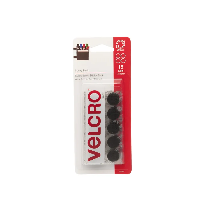 VELCRO Brand Sticky Back Small Nylon Hook And Loop Fastener 5/8 In. L 15 Pk