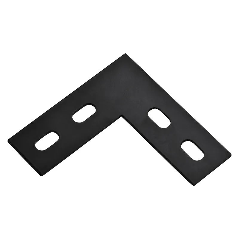 Flat Corner Brace, Black Steel, 1-1/2 X 4-1/2 In.