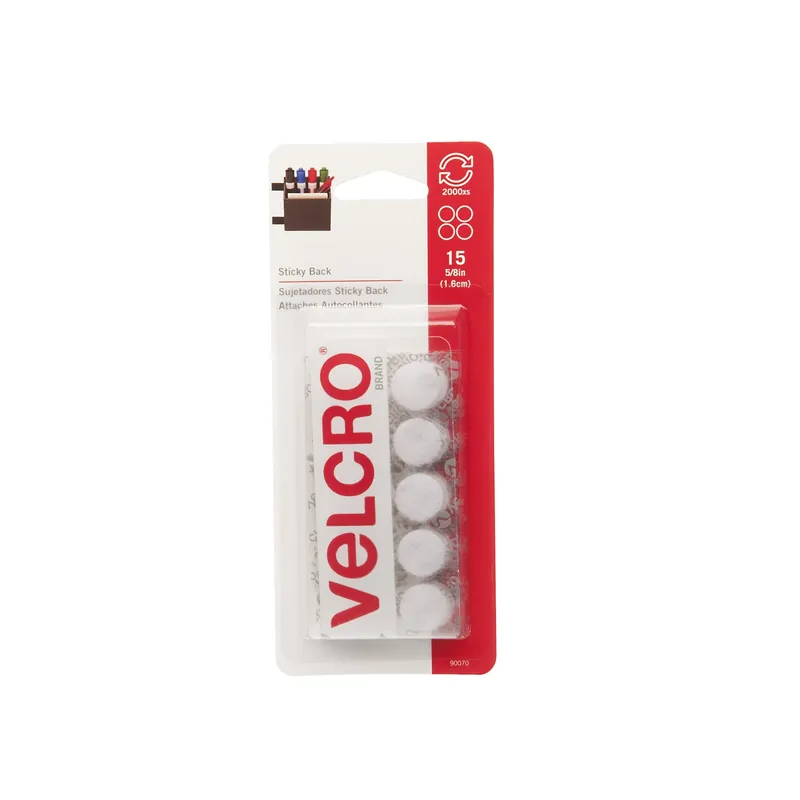 VELCRO Brand Sticky Back Small Nylon Hook And Loop Fastener 5/8 In. L 15 Pk