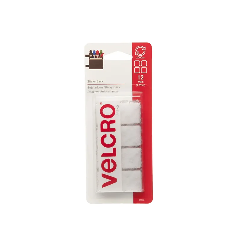 VELCRO Brand Sticky Back Small Nylon Hook And Loop Fastener 7/8 In. L 12 Pk