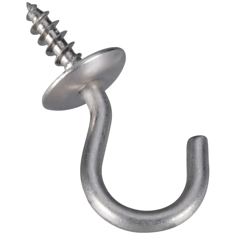 National Hardware Silver Stainless Steel .75 In. L Cup Hook 4 Pk