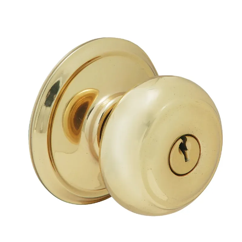 Georgian Bright Brass Keyed Entry Door Knob 1-3/4 In. Model F51ageo605