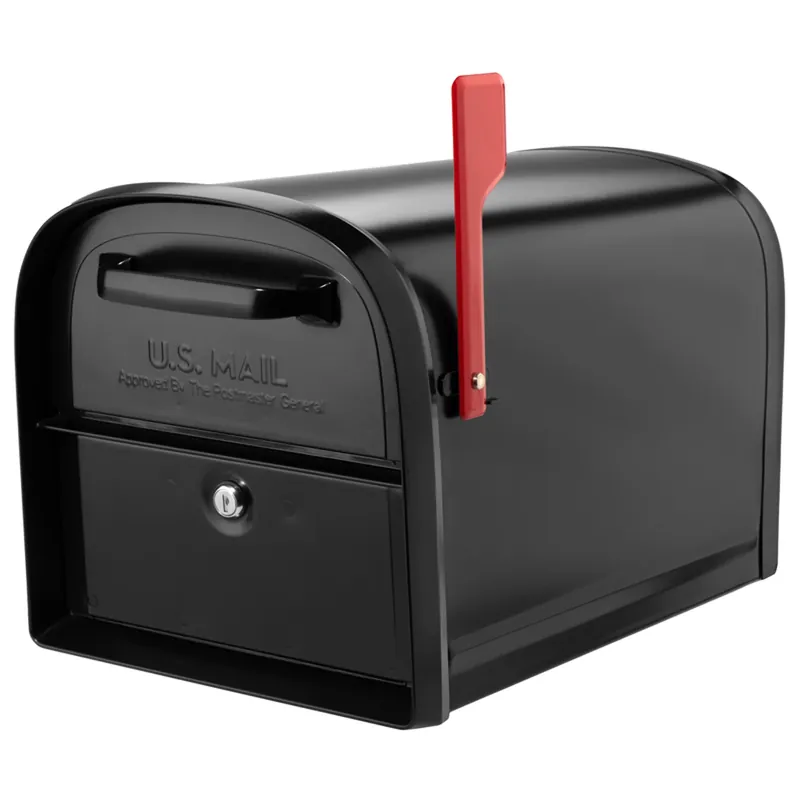 Oasis 360 Modern Galvanized Steel Post Mount Black Mailbox