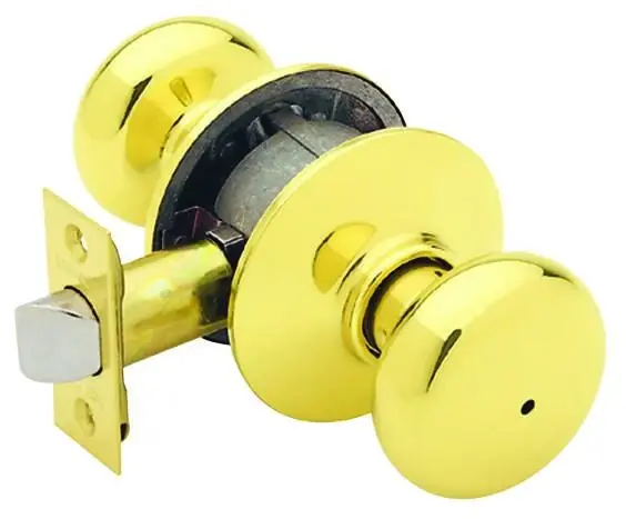 Plymouth Bright Brass Bed & Bath Door Knob - Model F40ply605