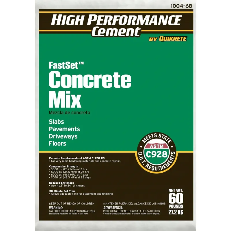 Fastset Concrete Mix 60 Lb - High Performance Rapid Hardening Cement