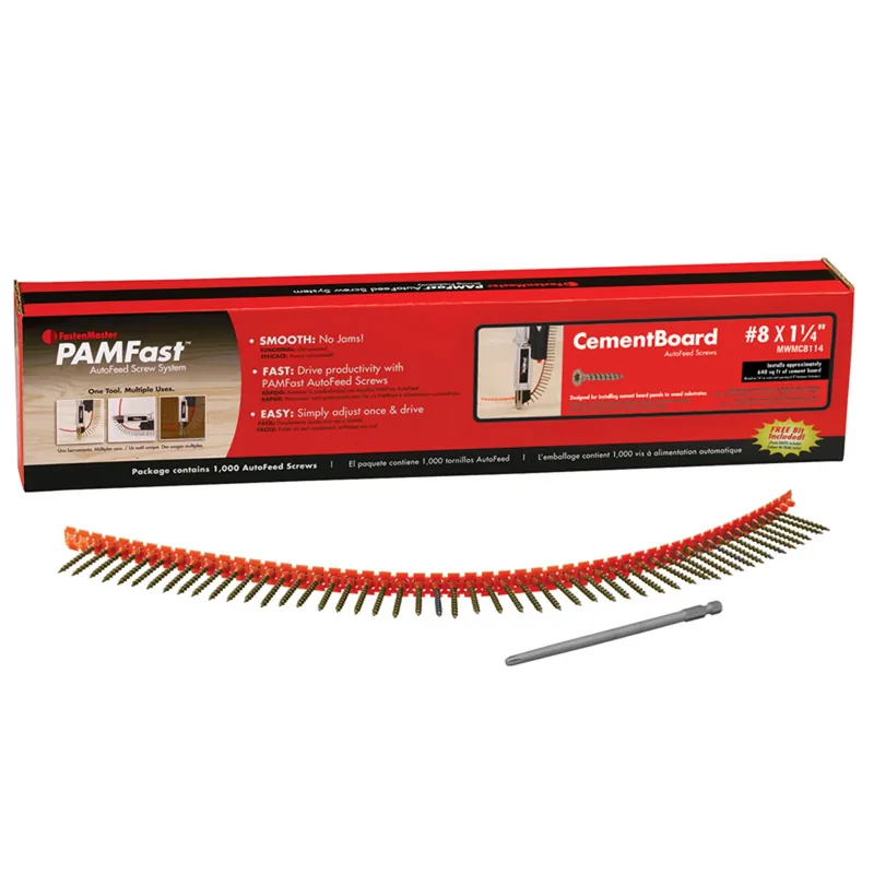 FastenMaster PamFast No. 8 X 1-1/4 In. L Star Flat Head Coarse Cement Board Screws