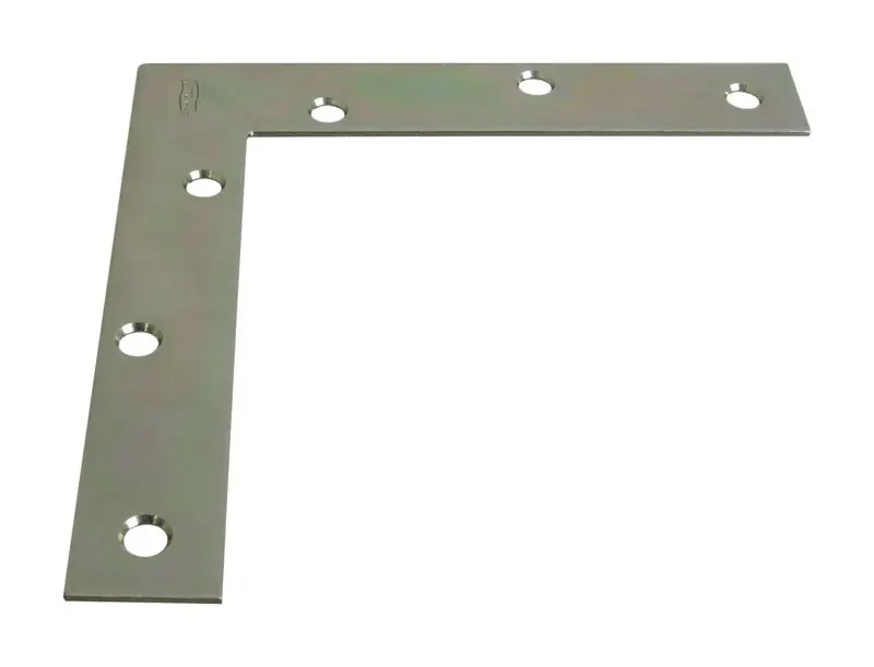 Flat Corner Brace, Zinc, 6 X 1 In.