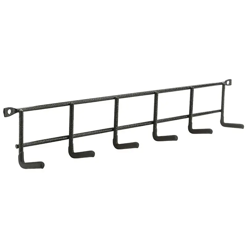 National Hardware 16 In. L Vinyl Coated Black Steel Household Hook Rack 15 Lb. Cap. 1 Pk