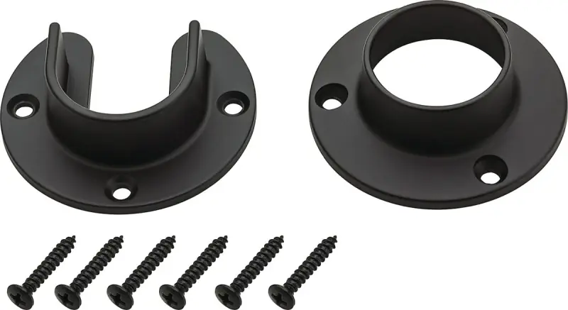 National Hardware 1.31 In. L X 1.31 In. D Oil-Rubbed Bronze Steel Closet Flange Set