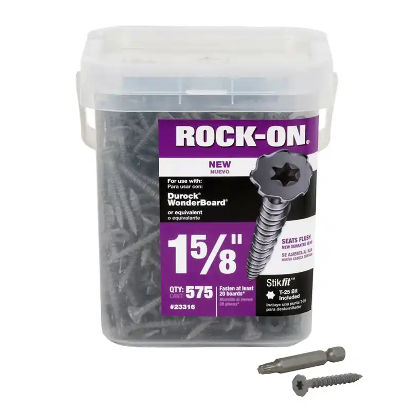 Rock-On No. 9 In. X 1.62 In. L Star Flat Head Serrated Cement Board Screws
