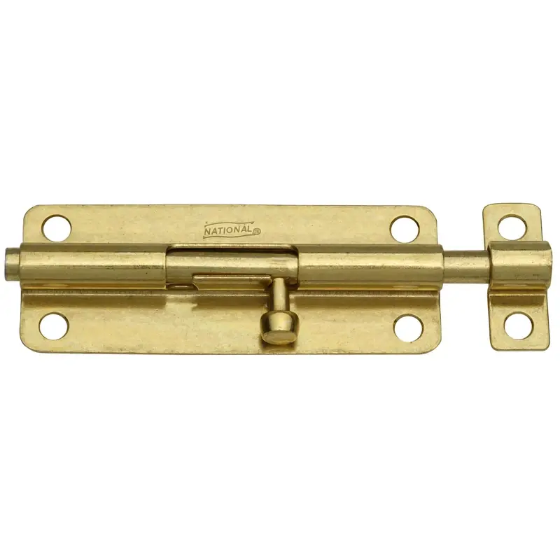 National Hardware 5 In. L Brass-Plated Steel Barrel Bolt 1 Pk