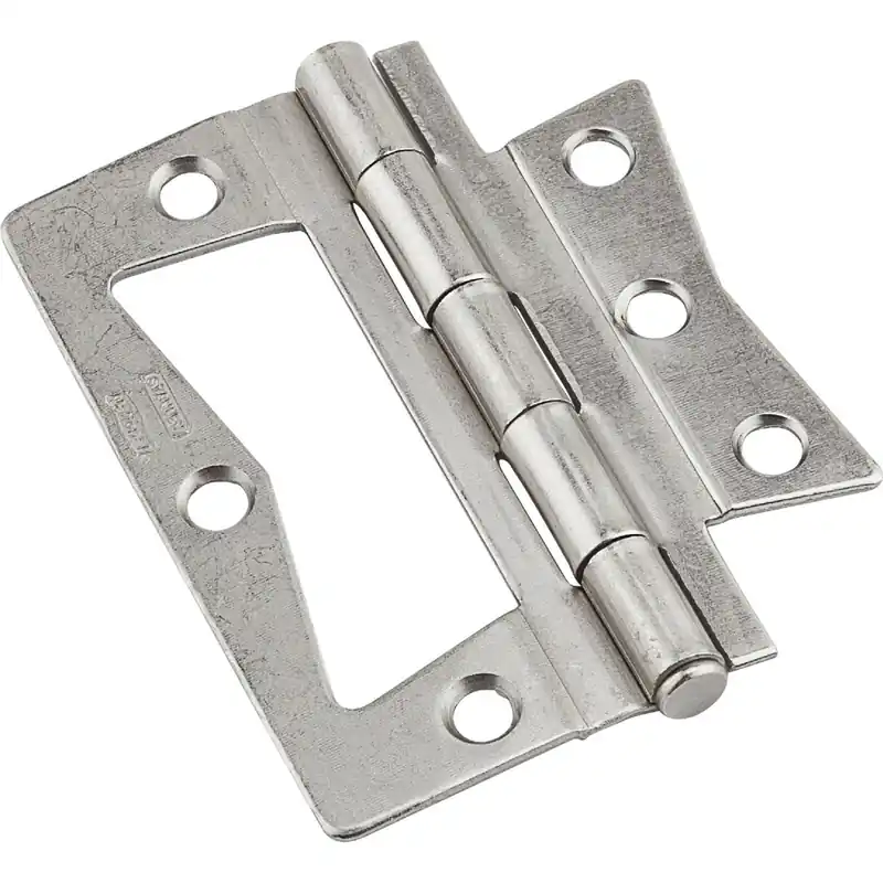 National Hardware 3 In. L Satin Nickel Surface-Mounted Hinge 2 Pk
