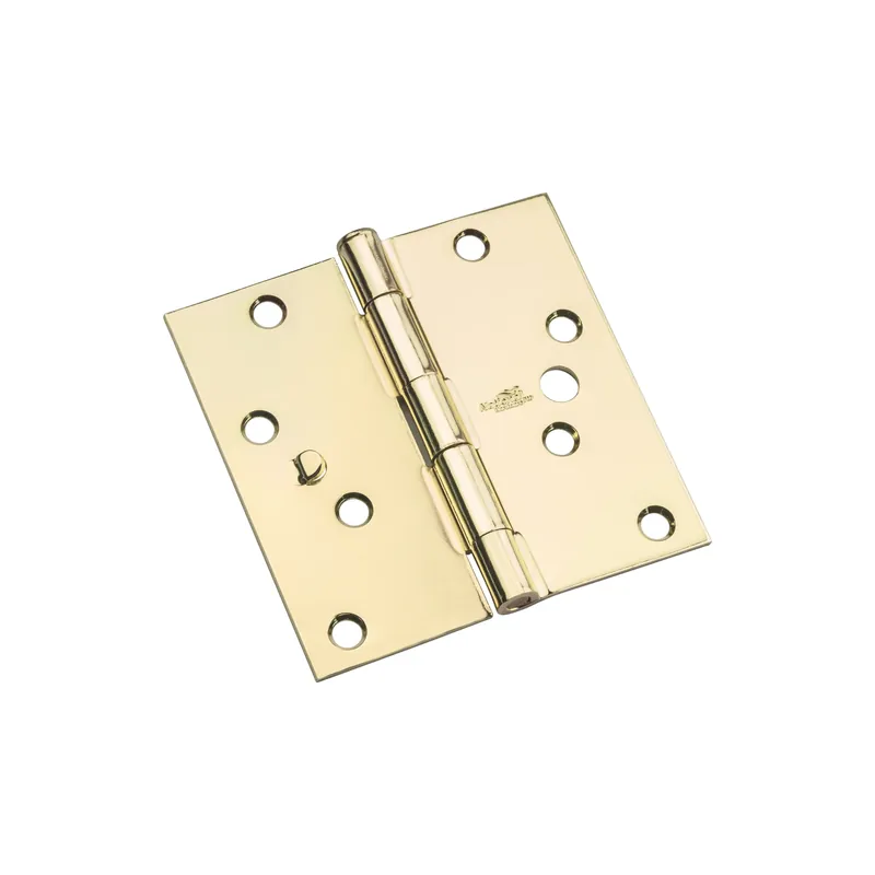 National Hardware 4 In. L Bright Brass Door Hinge 3 Pk