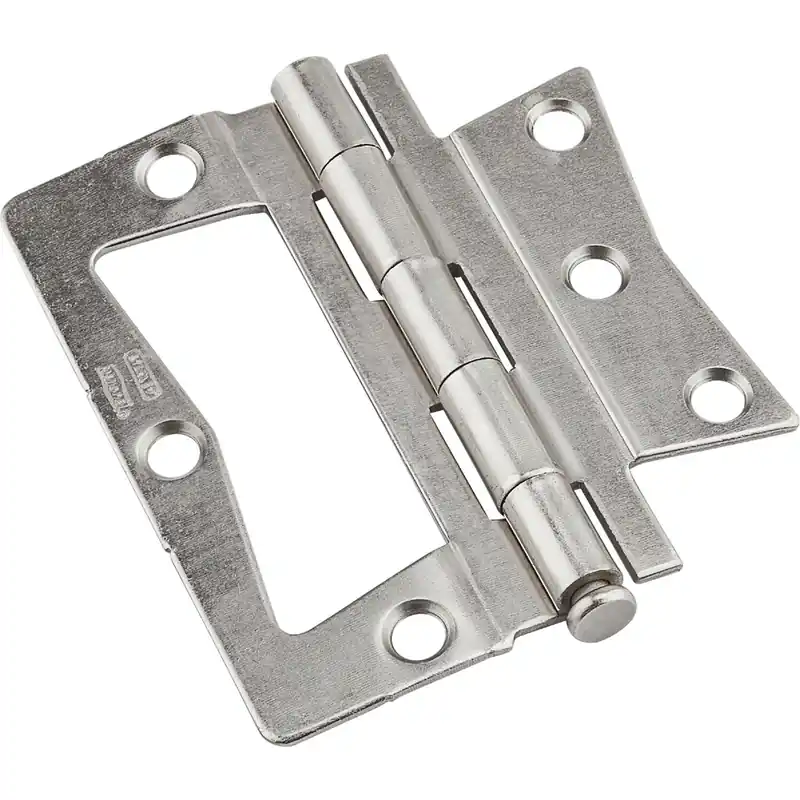 National Hardware 3-1/2 In. L Satin Nickel Surface-Mounted Hinge 2 Pk
