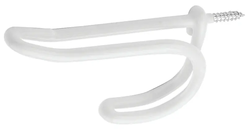 National Hardware 3.87 In. L Vinyl Coated White Steel Coat/Hat Hook 15 Lb. Cap. 2 Pk
