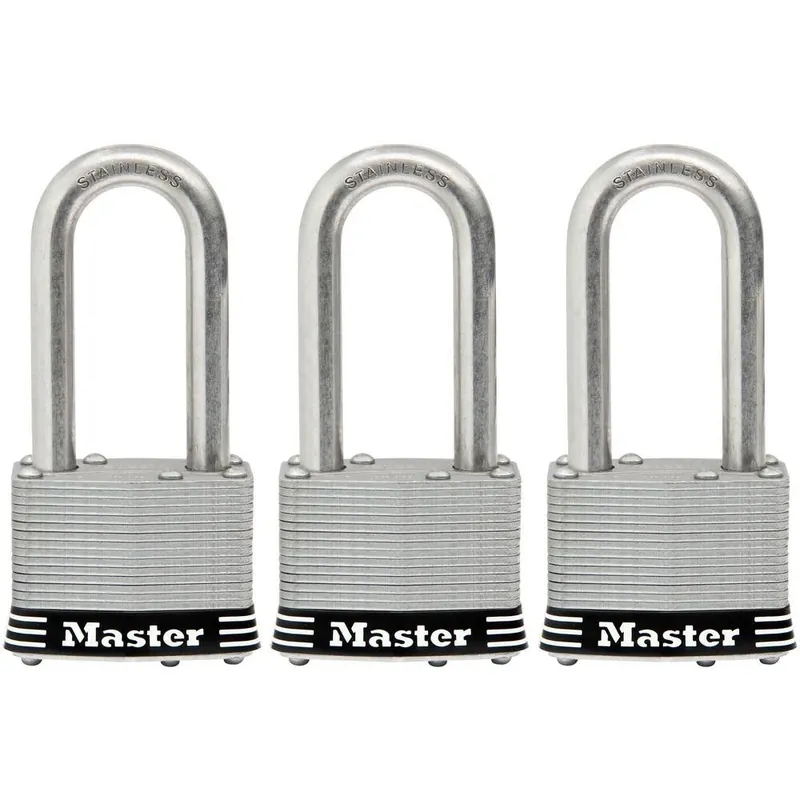 1-3/4 In. Laminated Stainless Steel Keyed Padlock With 2 In. Shackle (3-Pack)