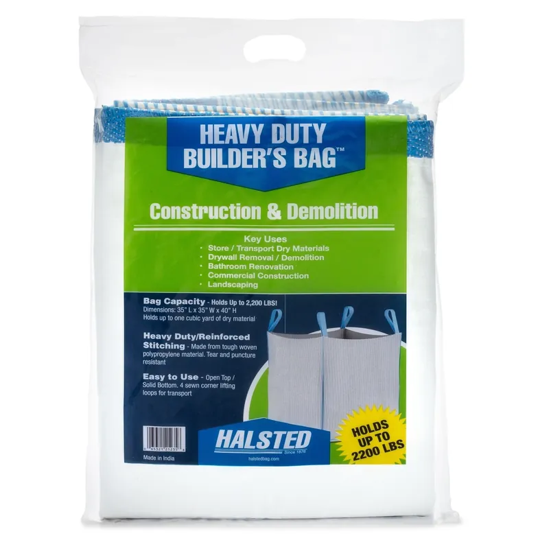 Builders Bag 200 Gallon Plastic Open Top Garbage Can - Heavy Duty