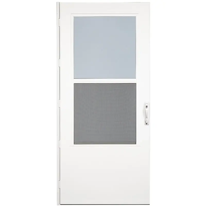Storm Door, Weartuff Screen, White Duratech, Solid Wood Core, 32 X 81-In.