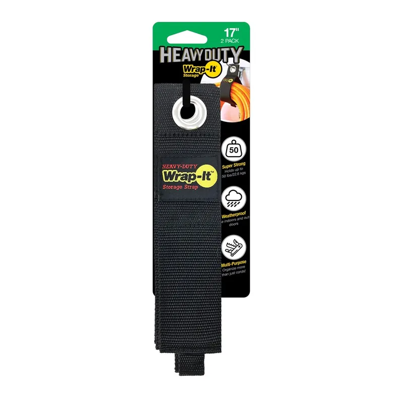 Wrap-It Heavy-Duty 2 In. W X 17 In. L Black Storage Straps 50 Lb 2 Pk