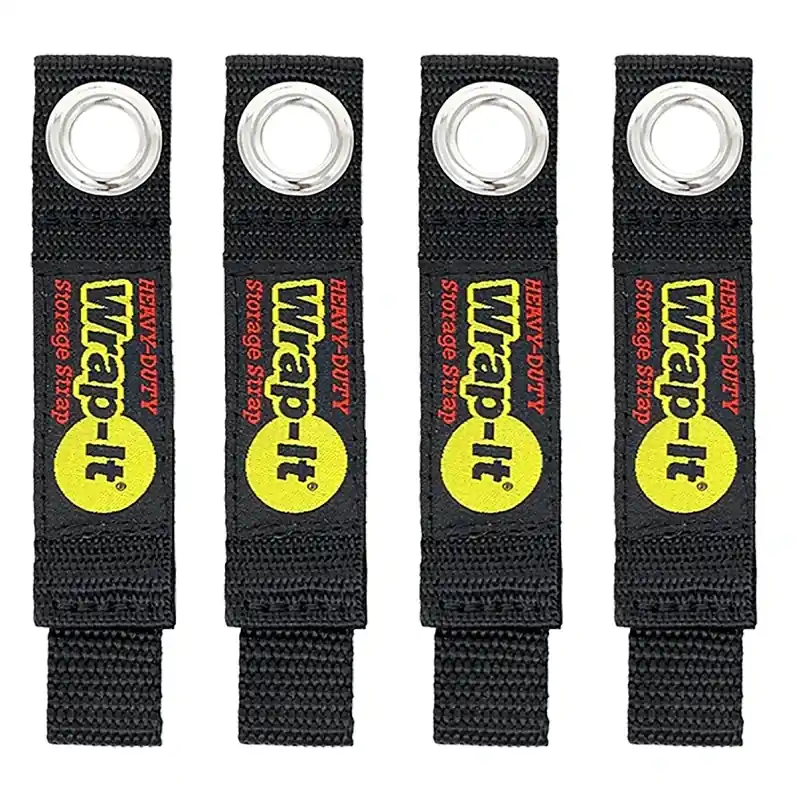 Wrap-It Heavy-Duty 1 In. W X 7 In. L Black Storage Straps 25 Lb 4 Pk