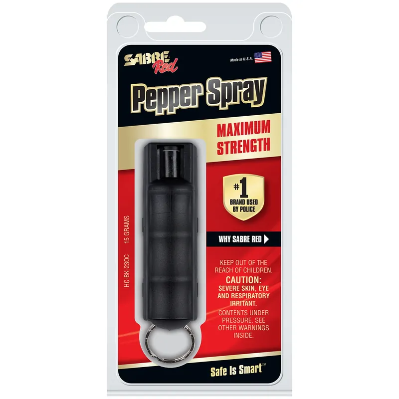 0.50 Oz. Black Pepper Spray With Key Ring And Finger Grip