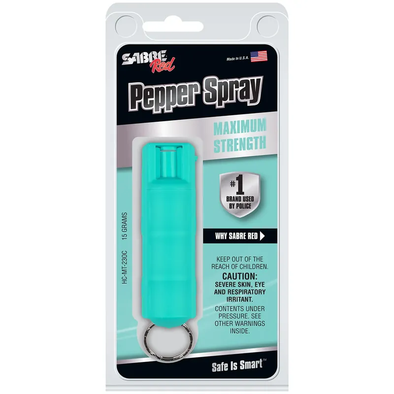 Maximum Strength Pepper Spray & UV Marking Dye, Key Ring, Mint Case, 0.54 Oz. Gel