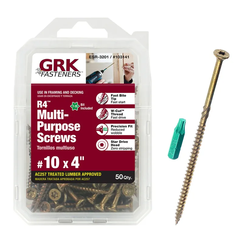 GRK Fasteners No. 10 X 4 In. L Star Climatek Coarse Wood Screws 50 Pk