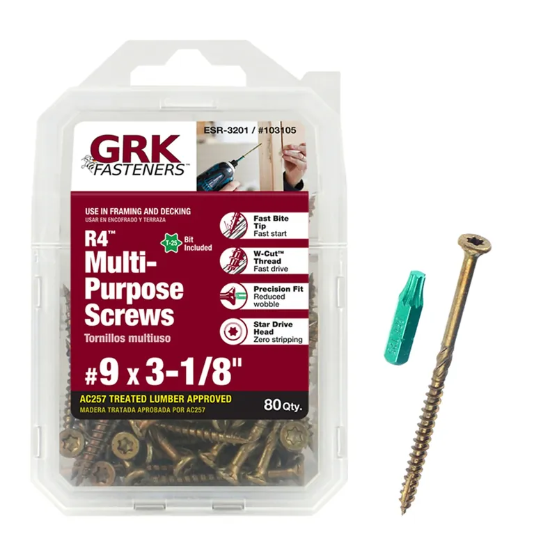 GRK Fasteners No. 9 X 3-1/8 In. L Star Climatek Coarse Wood Screws 80 Pk