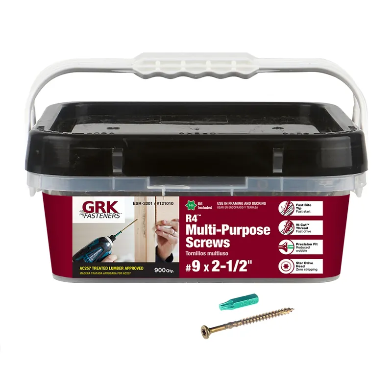 GRK Fasteners No. 9 In. X 2-1/2 In. L Star Flat Head W-Cut Multi-Purpose Screws