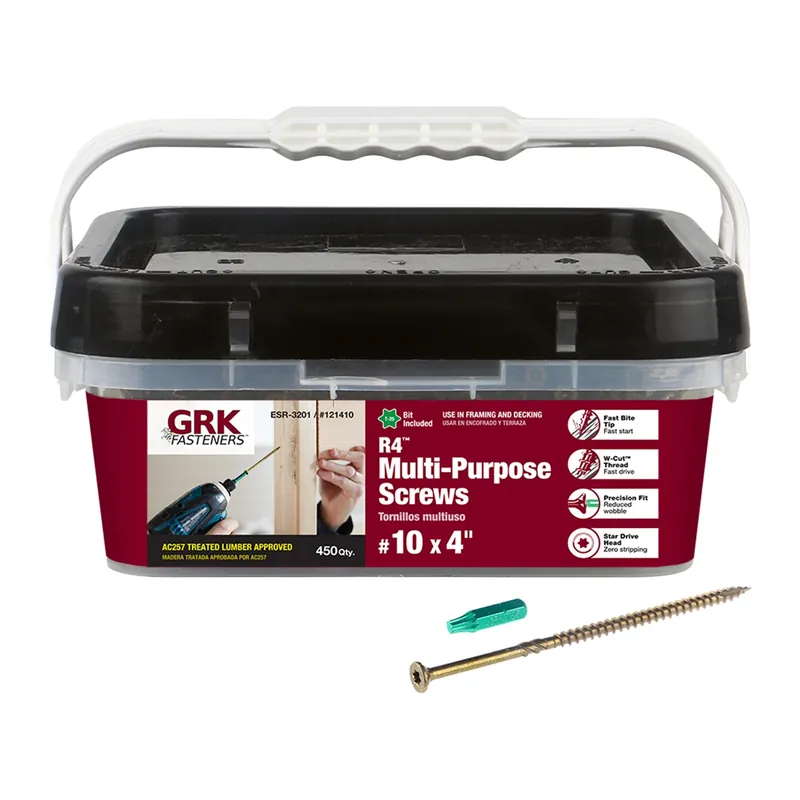 GRK Fasteners No. 10 In. X 4 In. L Star Flat Head W-Cut Multi-Purpose Screws